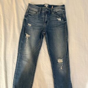 Sneak Peek Distressed Cut-off Ankle Jeans (Size 7)